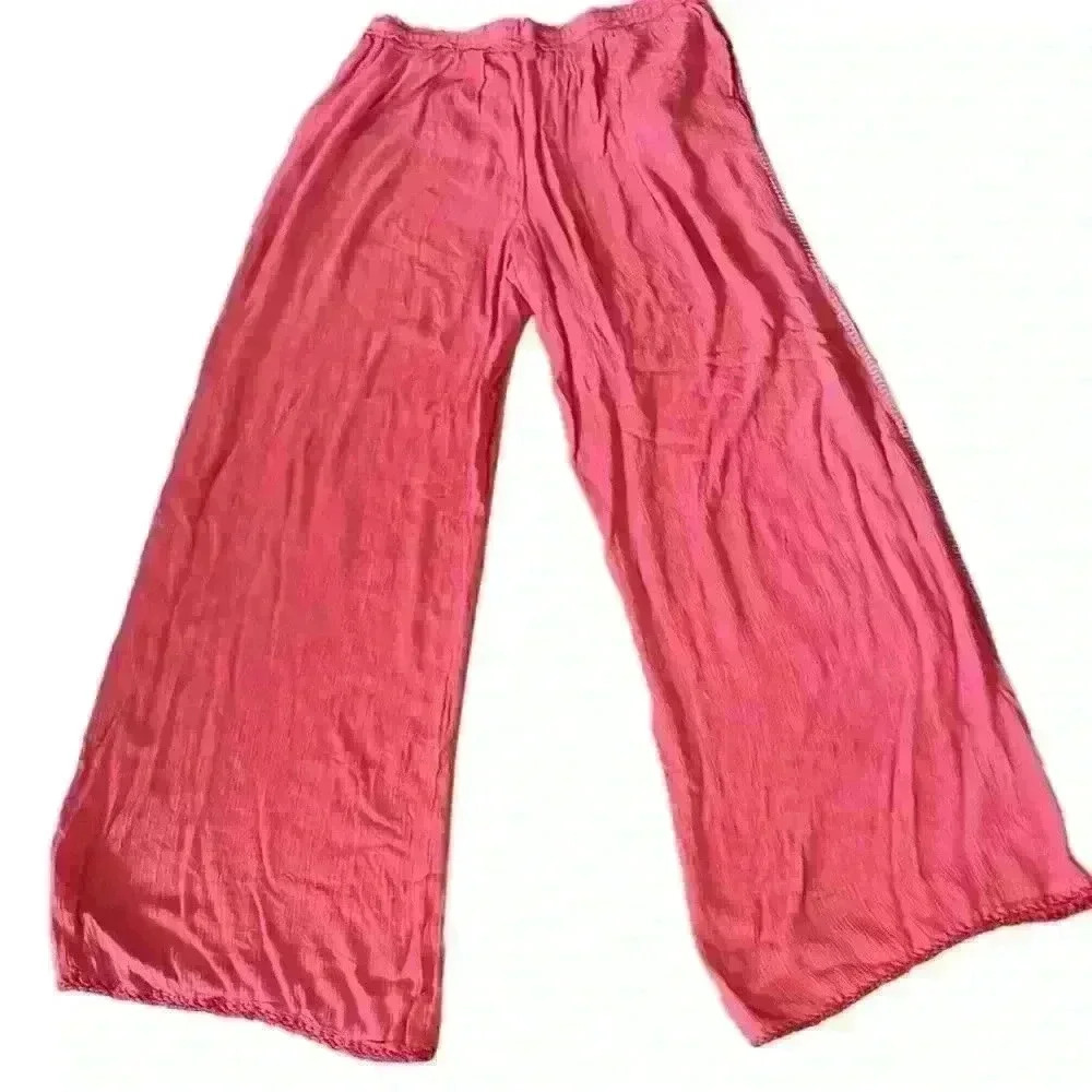NWT JACHS Girlfriend NY Coral Drawstring Pants Size Large - Picture 2 of 8